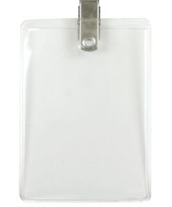 Vertical Badge Holder 3 1/2" x 2 7/16" w/ Clip - Biodegradable