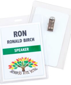 Vertical Badge Holder 3 1/2" x 4 3/4" w/ Clip - Biodegradable