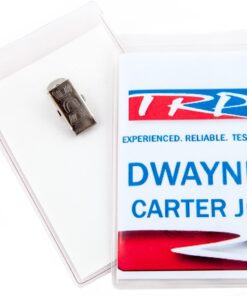 Vertical Badge Holder 4" x 2 1/2" w/ Clip - Biodegradable